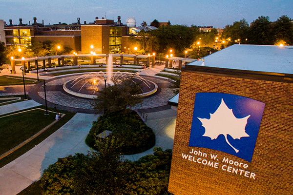 Image of campus during evening