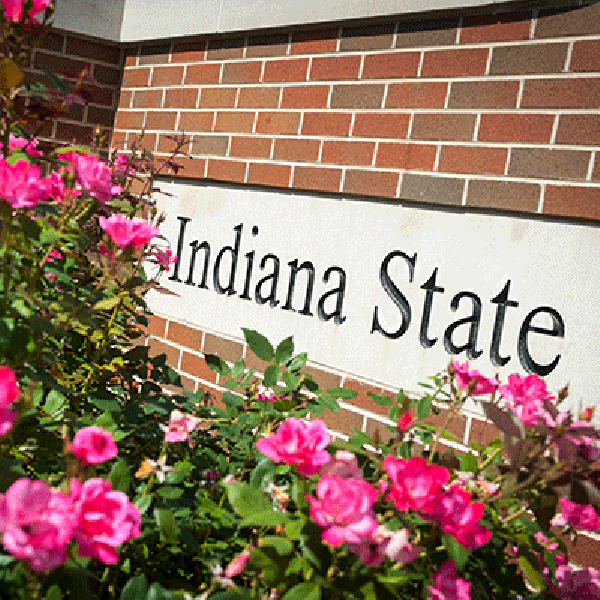 Indiana State sign on a brick wall