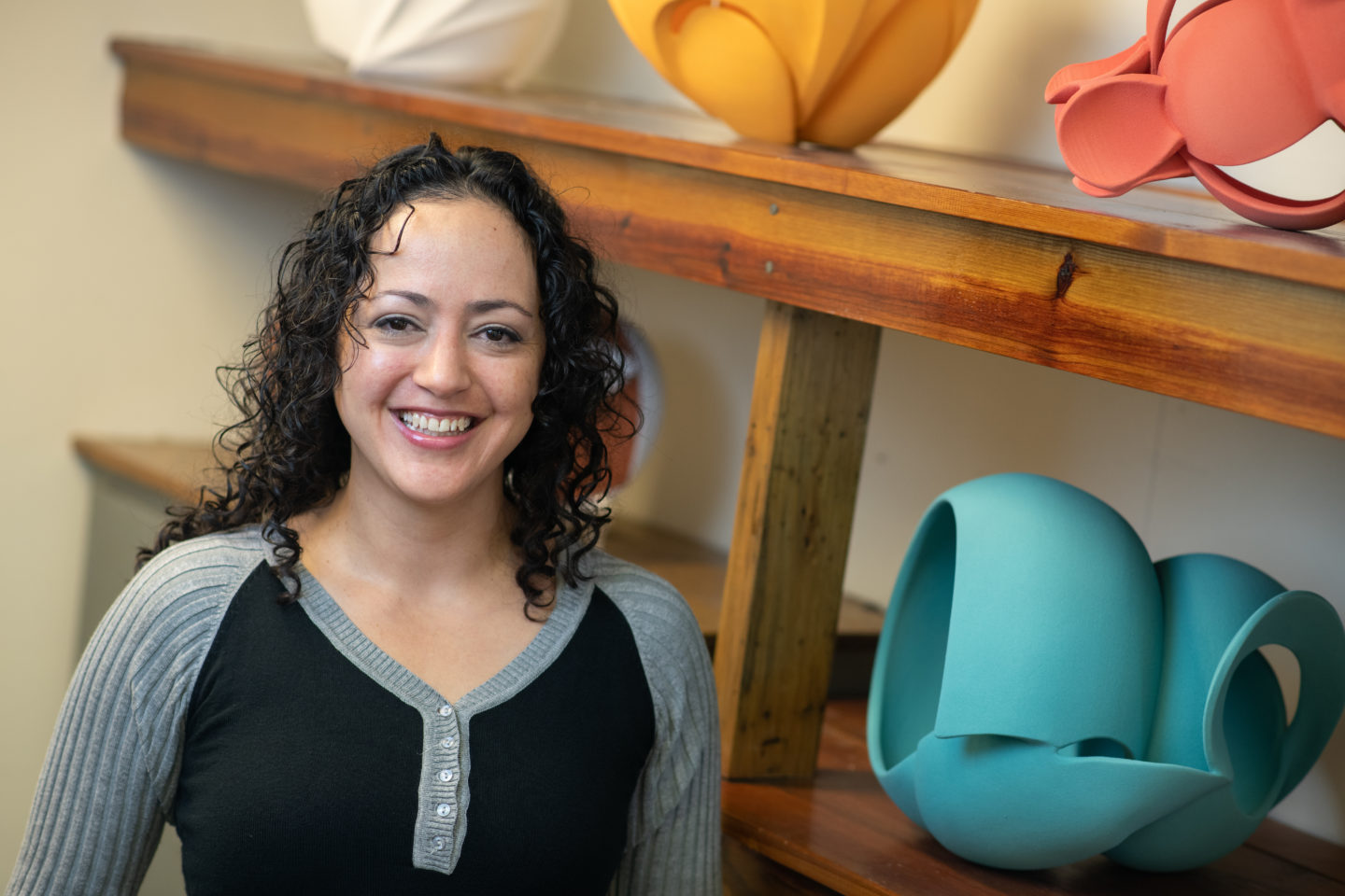 Kira Enriquez Loya has always been passionate about ceramics. Now serving as chair of the Department of Art and Design, Loya inspires students to better understand how they can bring their personal experiences into their art.