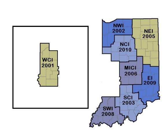 AHEC logo with central indiana map