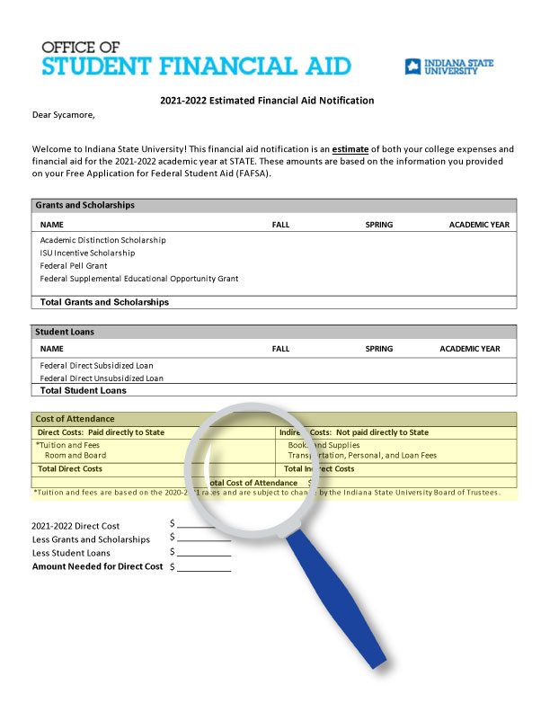 Financial aid information document including details about funding options, payment plans, and contact information for further assistance