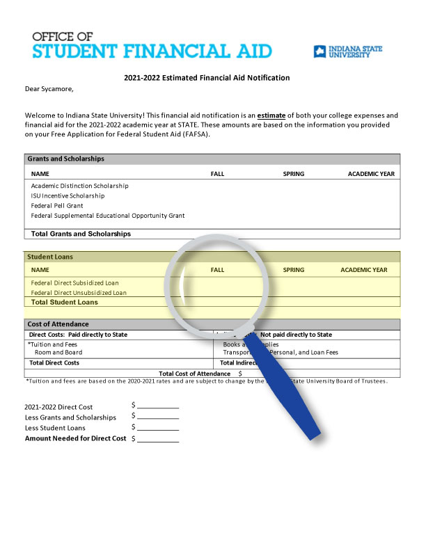 Financial aid information document including details about funding options, payment plans, and contact information for further assistance