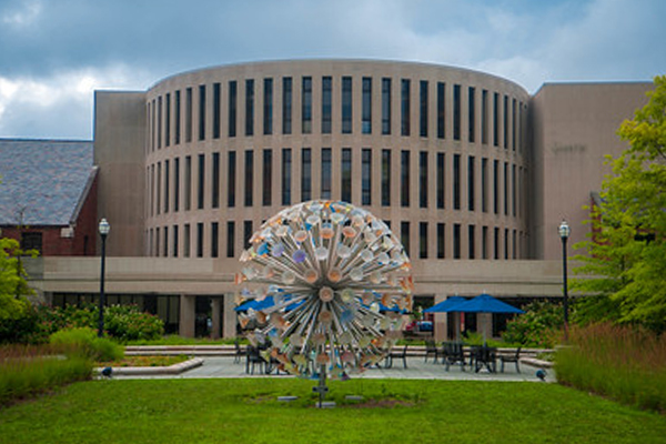 Registrar menu image of a view of Parson's Hall from the view from campus.