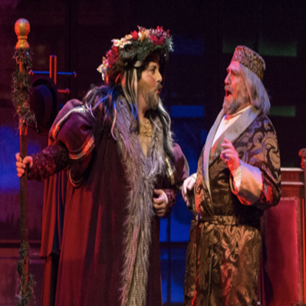 A still image of a play of "A Christmas Carol"