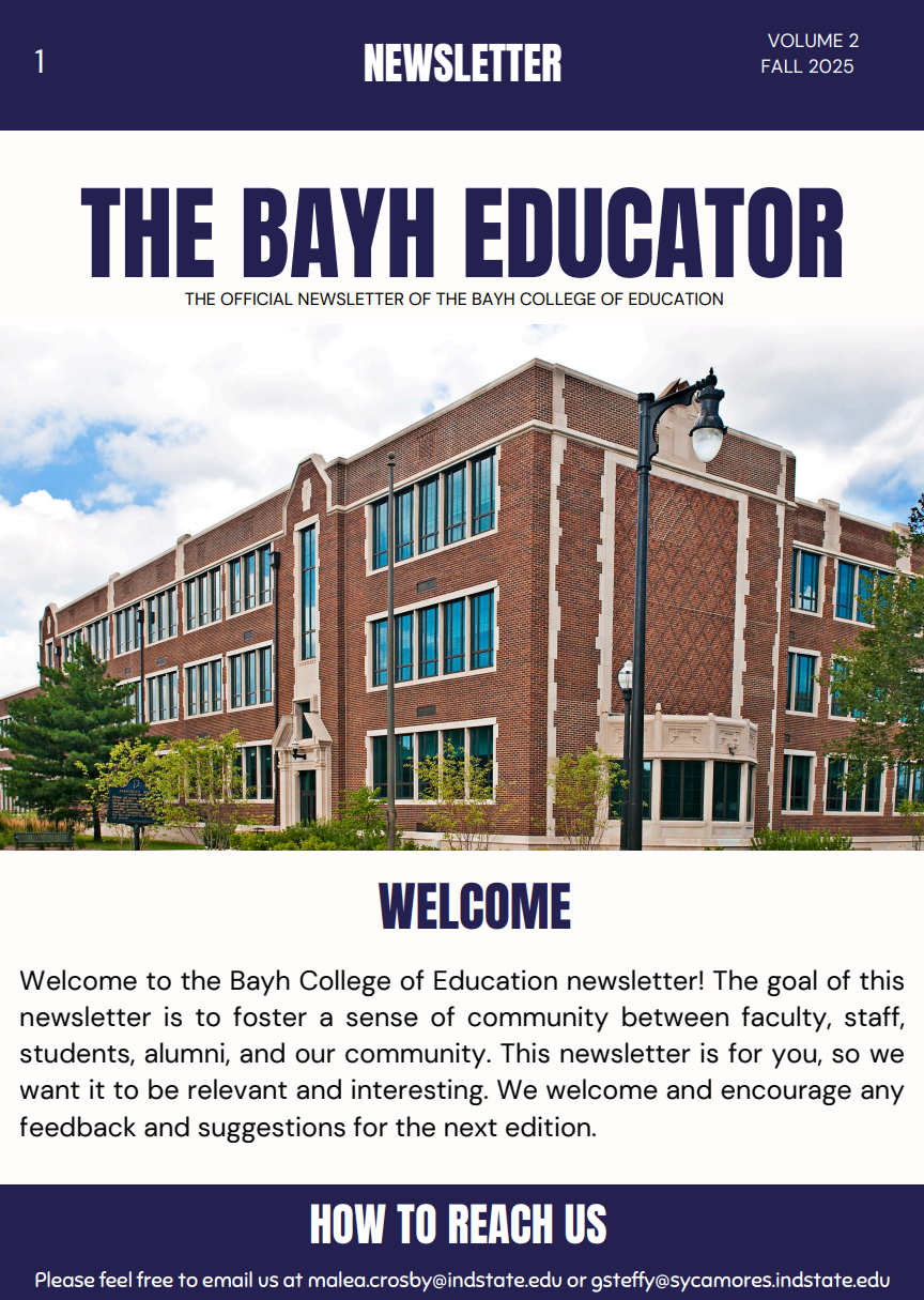 Bayh College of Education Newsletter image.