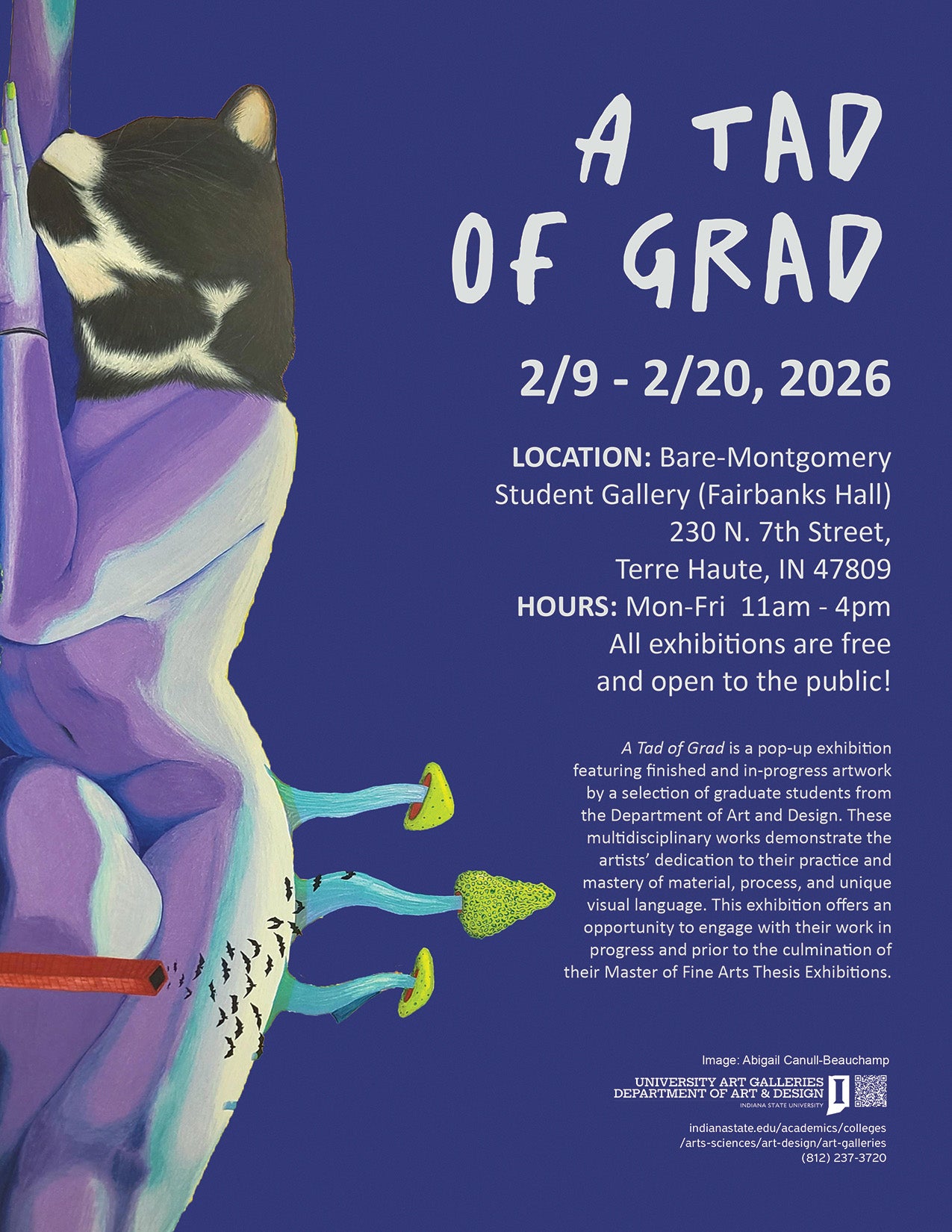 A tad of grad art gallery poster.