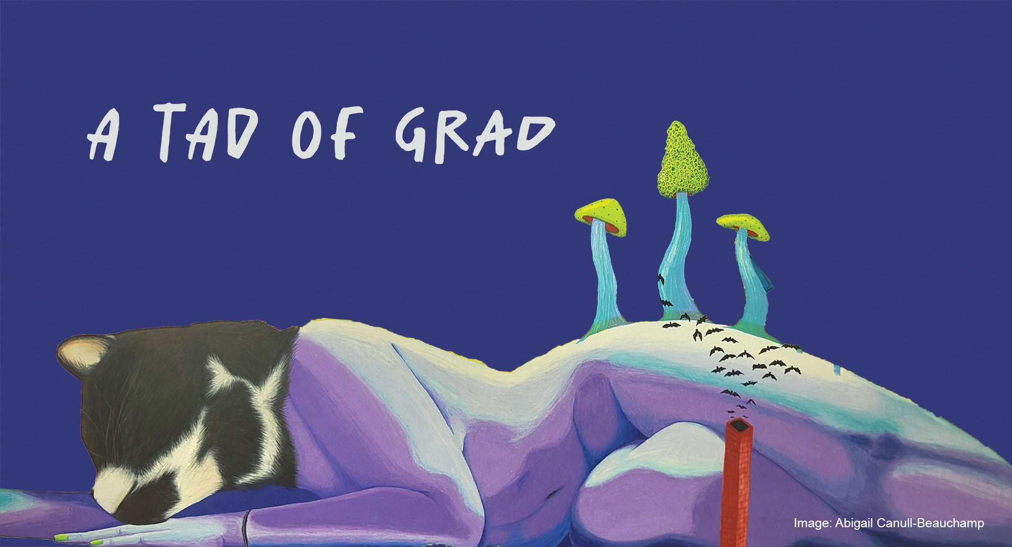 ‘A Tad of Grad’ is a pop-up exhibition featuring finished and in-progress artwork by a selection of graduate students from the Department of Art and Design. These multidisciplinary works demonstrate the artists’ dedication to their practice and mastery of material, process, and unique visual language. 