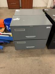 horizontal metal two drawer file cabinet