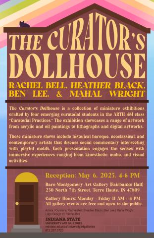 The Curator's Dollhouse poster for the Art Gallery event. 